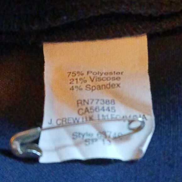 J CREW Scalloped Navy Sheath Sleeveless Dress Sz 0 - Picture 11 of 11